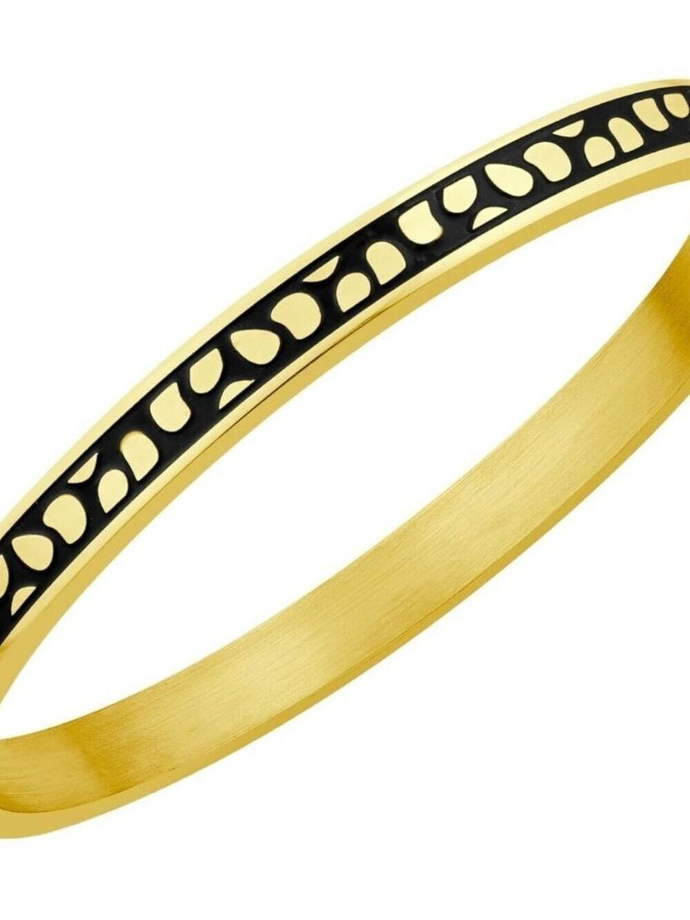 Two Tone Hinged Arm Cuff Bracelet, Stainless Steel